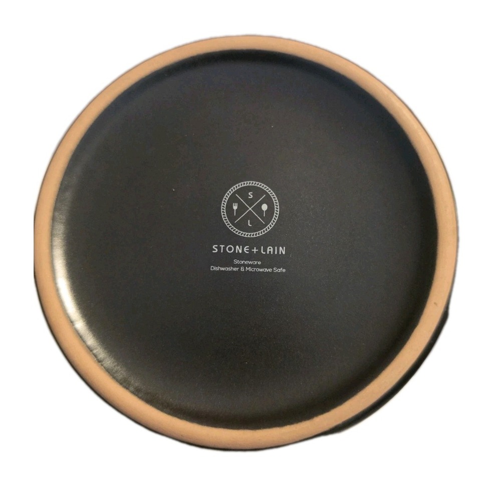 Stone + Lain Black Bowls Set of 4 Dinnerware Modern Ledge Stoneware Matte Excel.